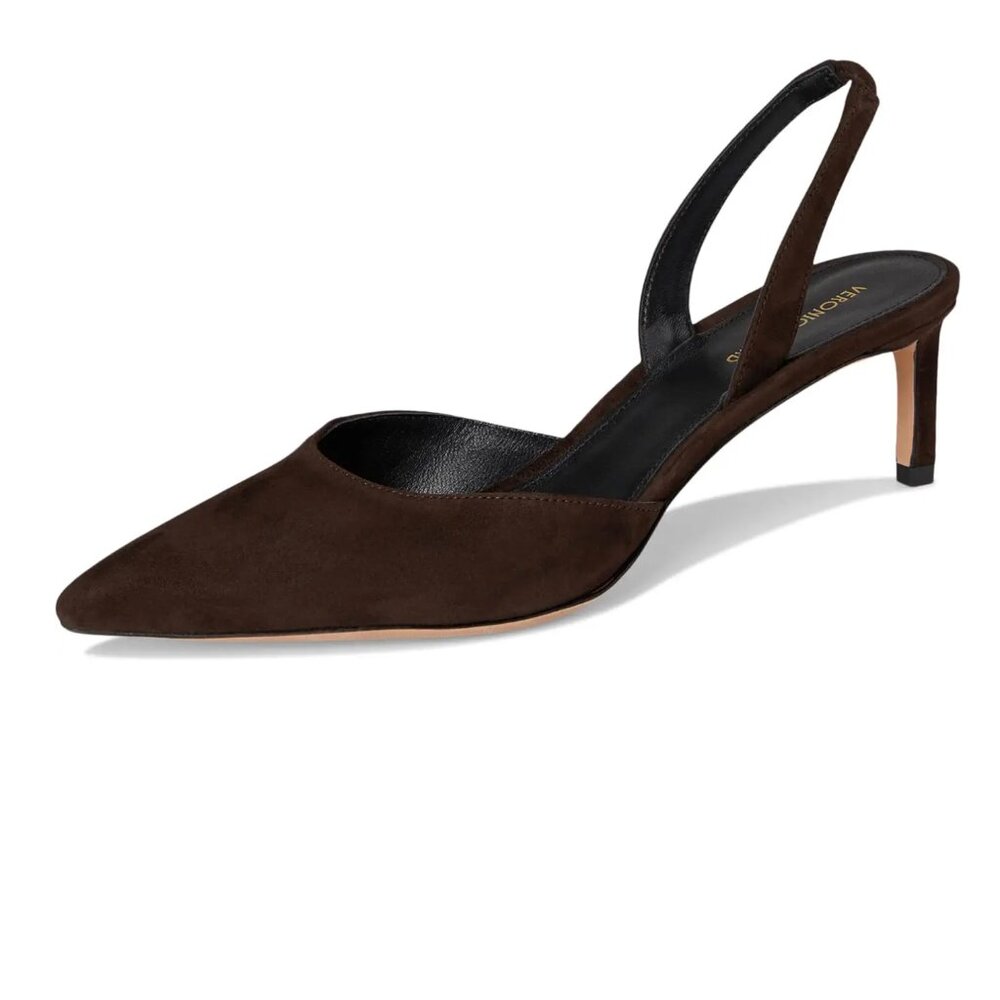 NIB Veronica Beard Caroline Slingback Espresso Suede Size 7.5